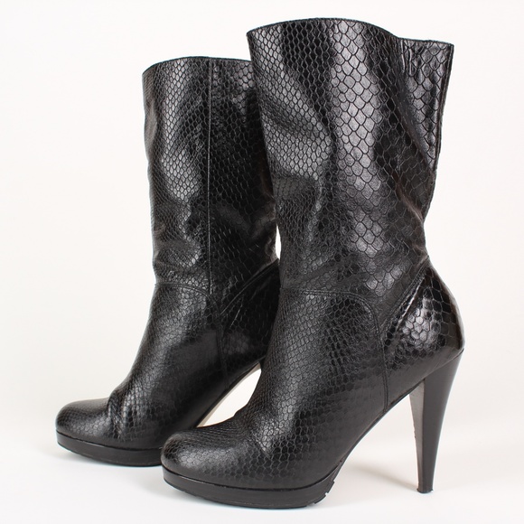 Cole Haan Shoes - Cole Haan Leather Embossed Snakeskin Boots